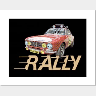 halftone classic rally wheel Posters and Art